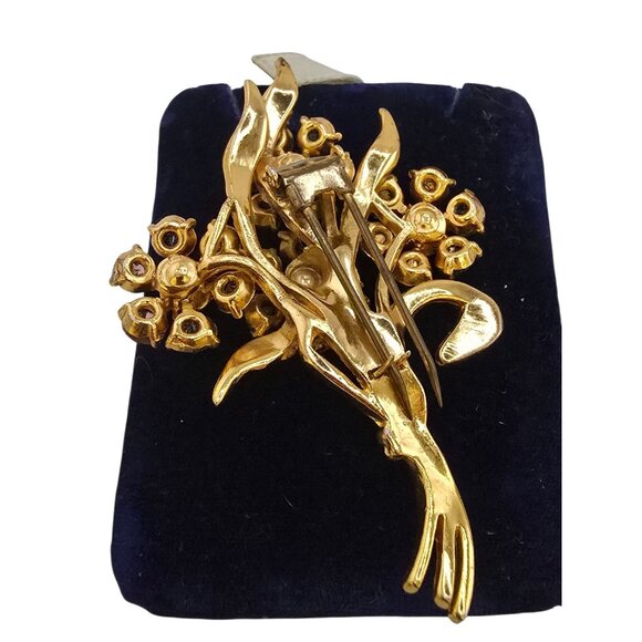 Antique Coro 1930s Flower Enamel Fur Clip (A8902) - Picture 5 of 6